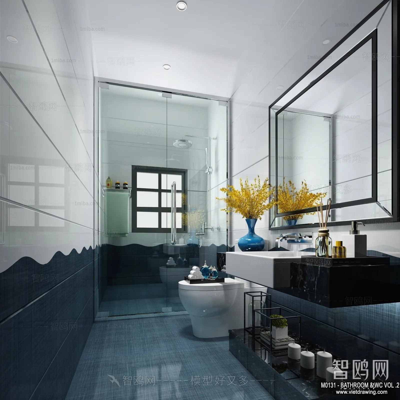 Bathroom - Toilet - WC - RestRoom - 3D Interior Scene - 315