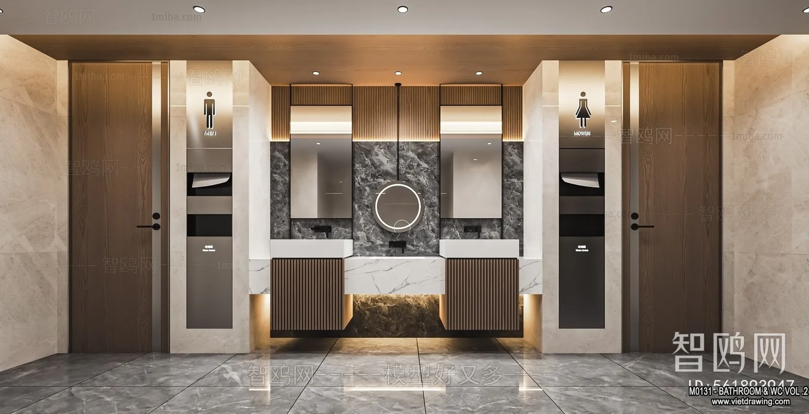 Bathroom - Toilet - WC - RestRoom - 3D Interior Scene - 318