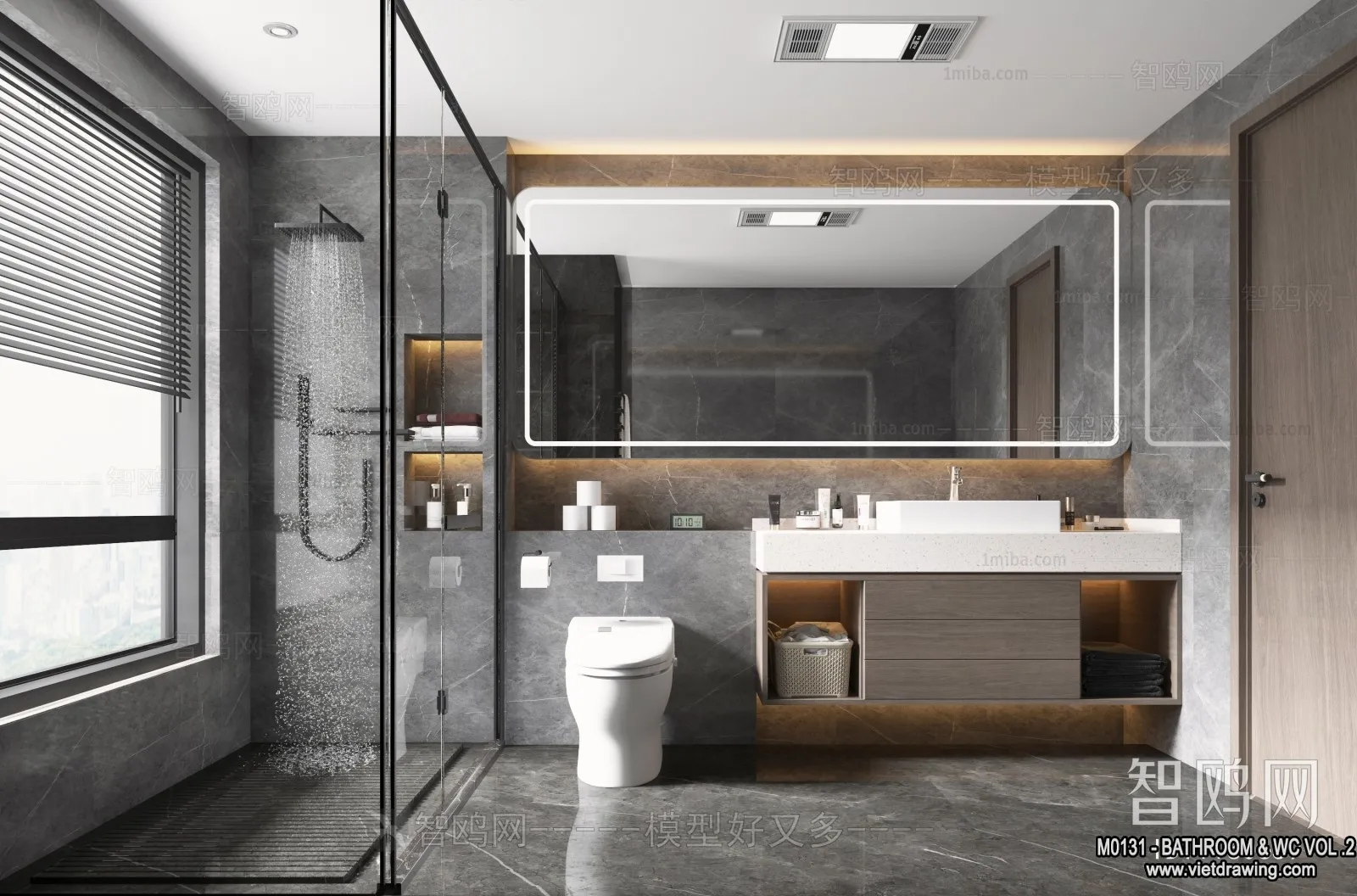 Bathroom - Toilet - WC - RestRoom - 3D Interior Scene - 319