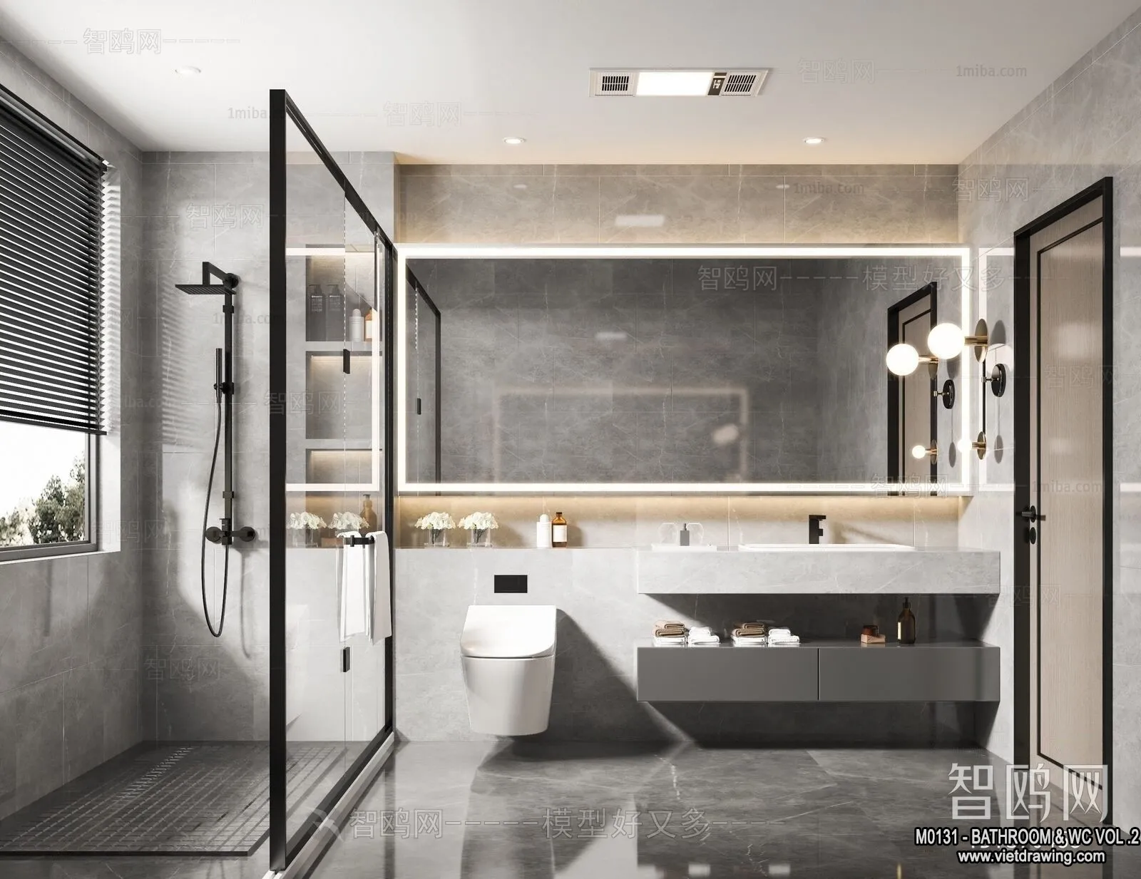 Bathroom - Toilet - WC - RestRoom - 3D Interior Scene - 320