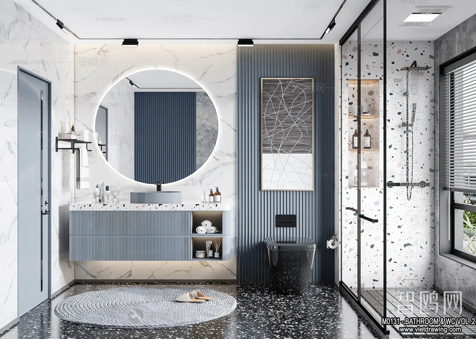 Bathroom - Toilet - WC - RestRoom - 3D Interior Scene - 321