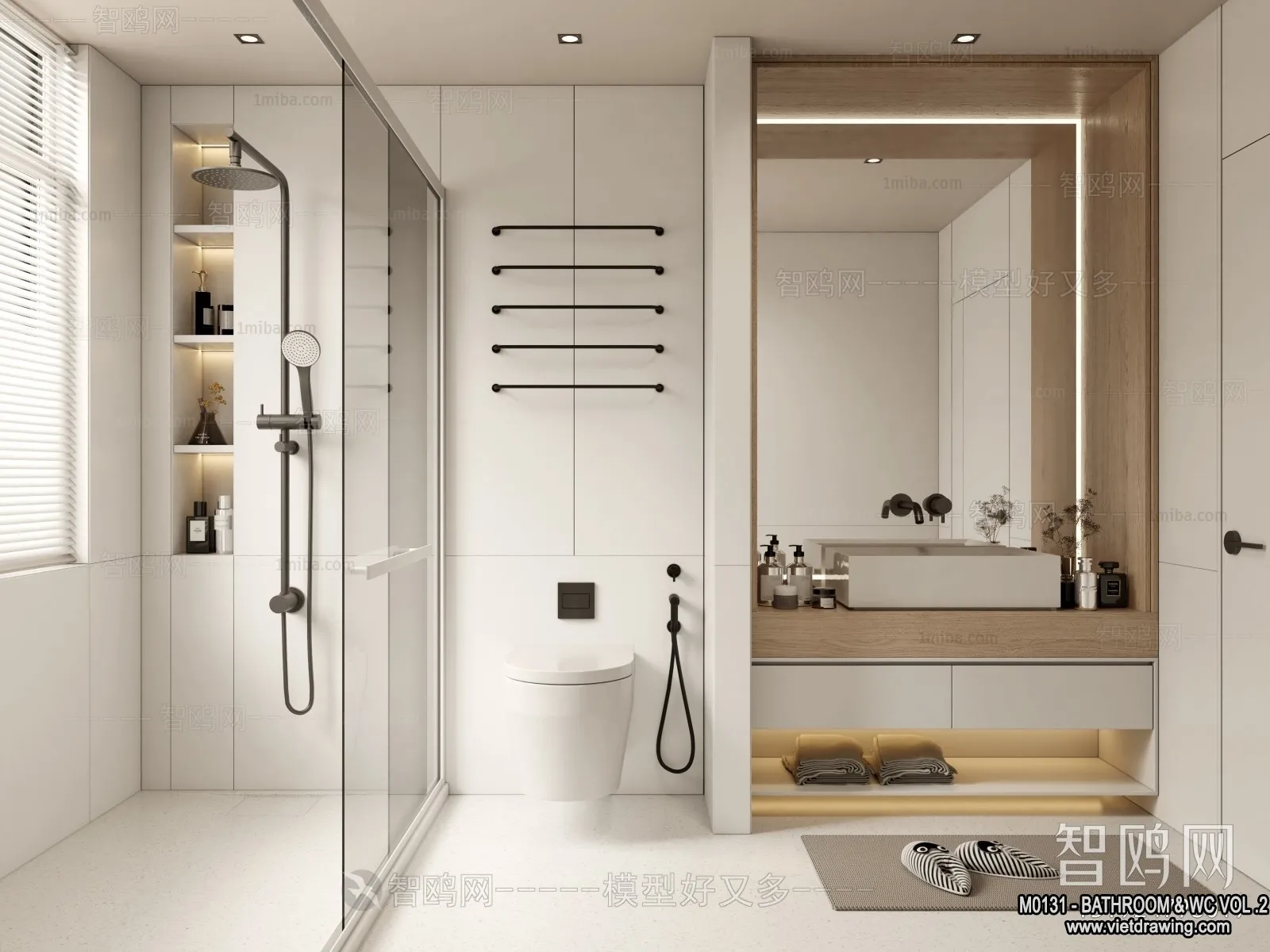 Bathroom - Toilet - WC - RestRoom - 3D Interior Scene - 327
