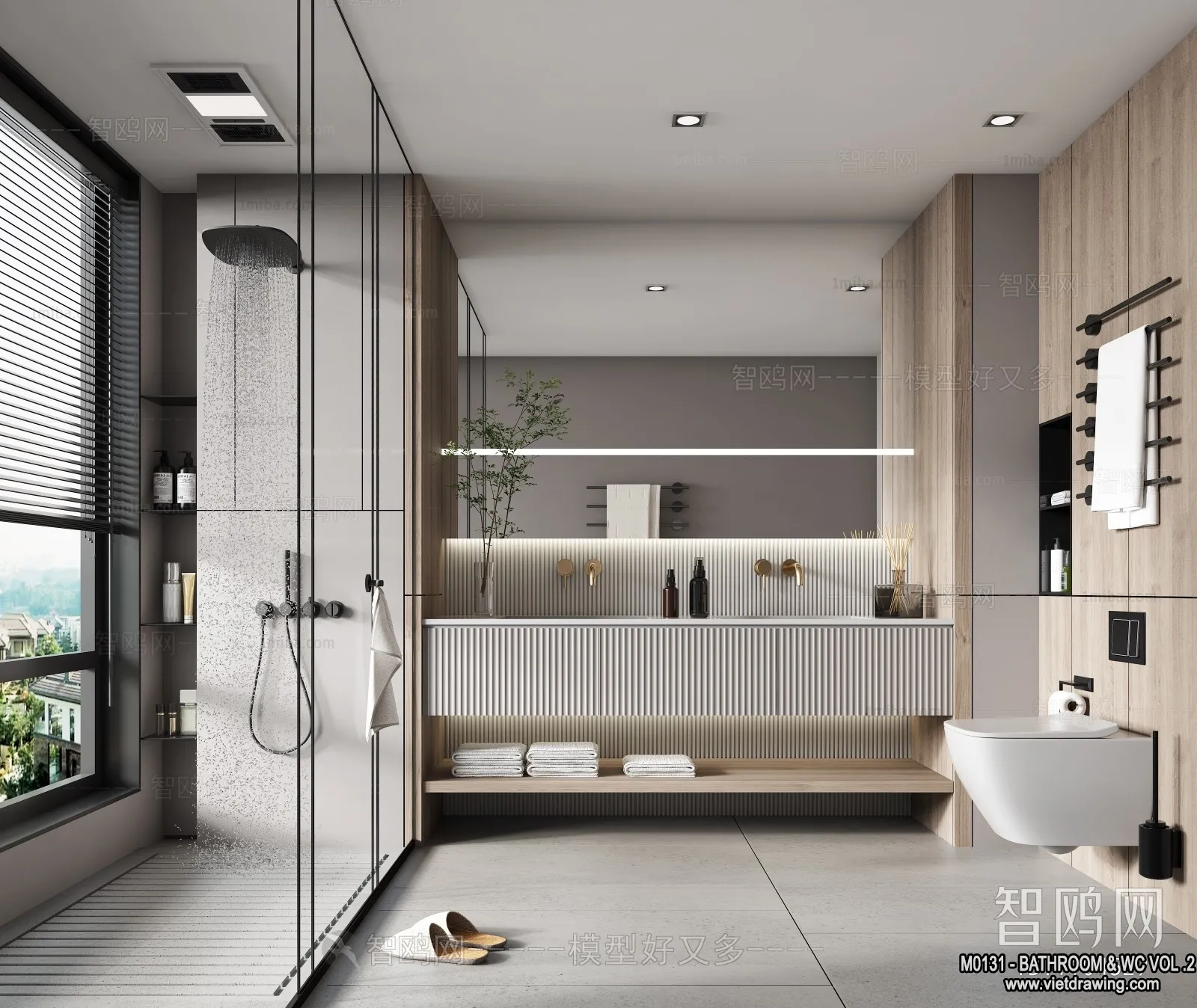 Bathroom - Toilet - WC - RestRoom - 3D Interior Scene - 330