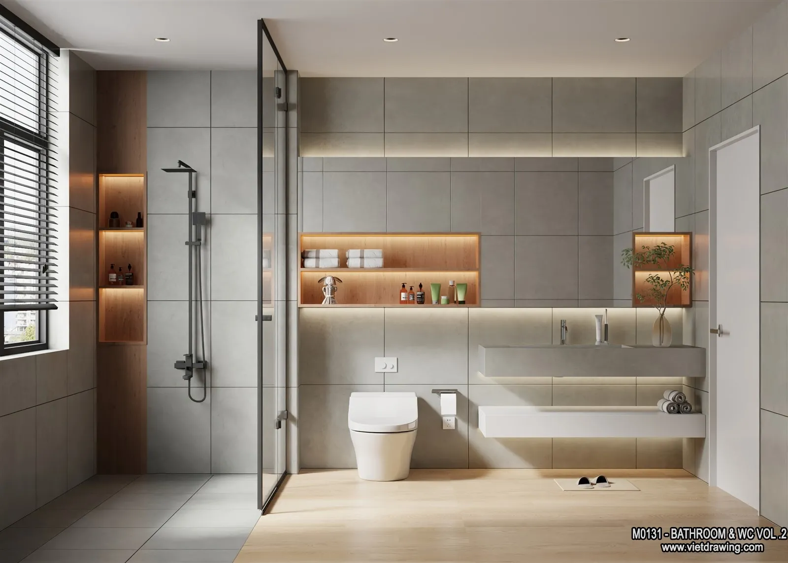 Bathroom - Toilet - WC - RestRoom - 3D Interior Scene - 336