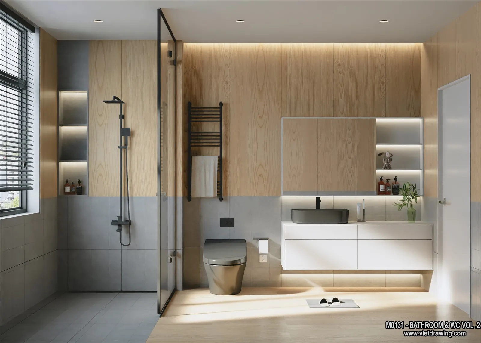 Bathroom - Toilet - WC - RestRoom - 3D Interior Scene - 338