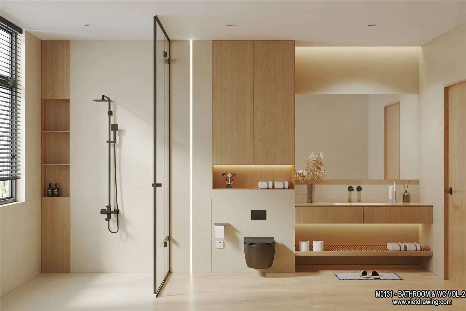 Bathroom - Toilet - WC - RestRoom - 3D Interior Scene - 344