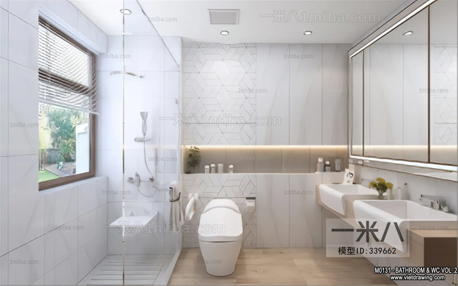 Bathroom - Toilet - WC - RestRoom - 3D Interior Scene - 346