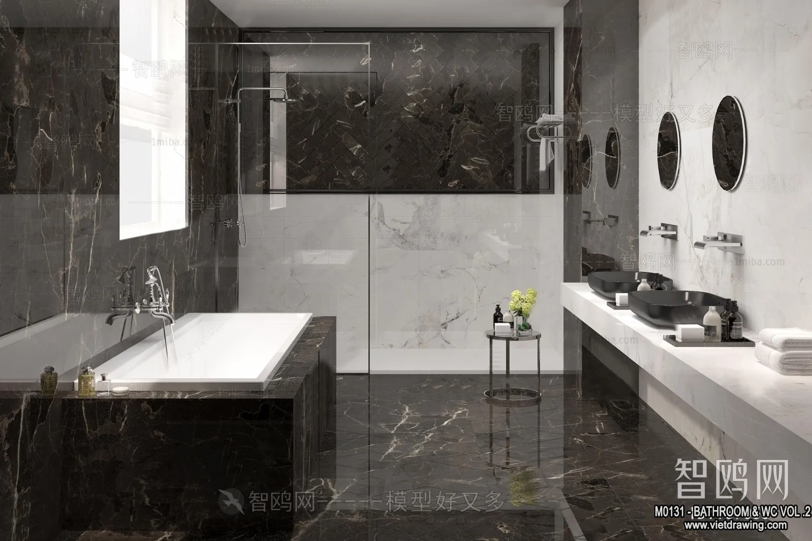 Bathroom - Toilet - WC - RestRoom - 3D Interior Scene - 349