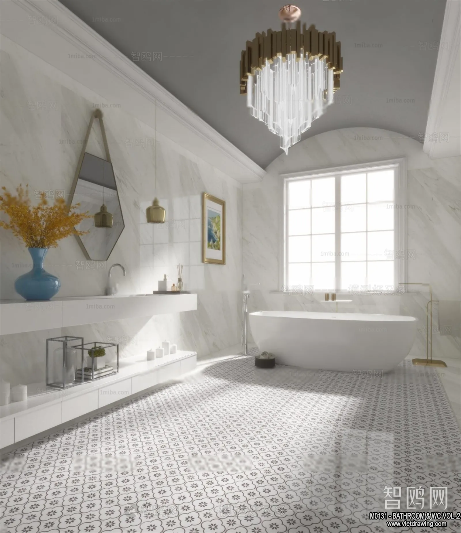 Bathroom - Toilet - WC - RestRoom - 3D Interior Scene - 357