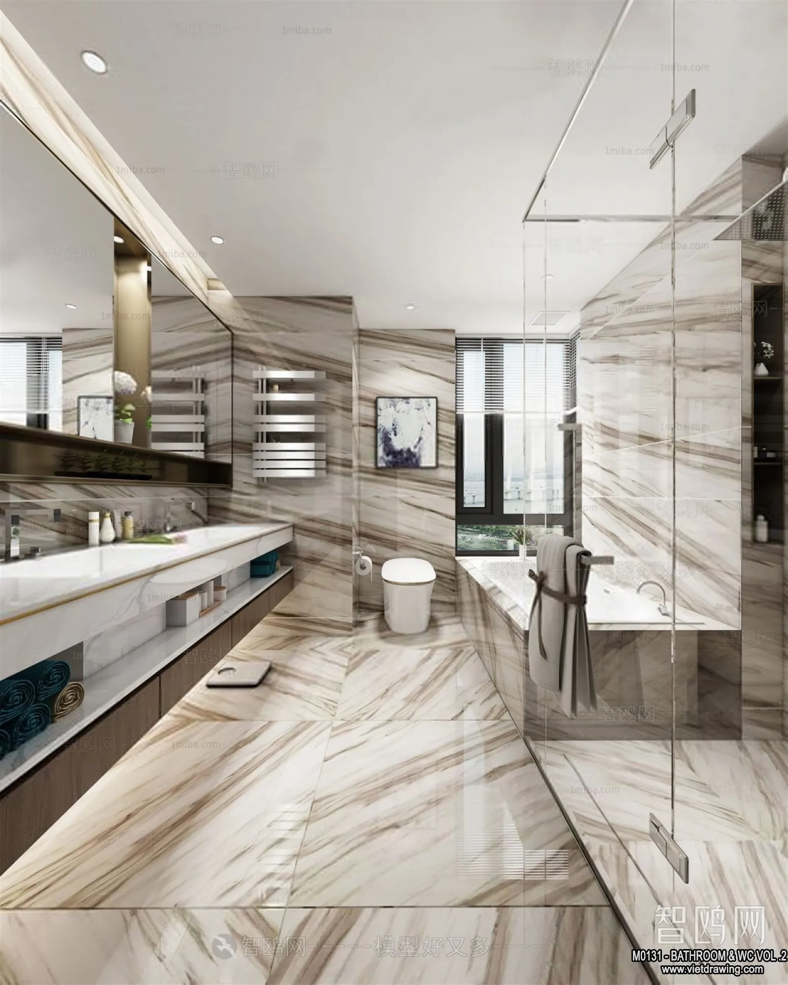 Bathroom - Toilet - WC - RestRoom - 3D Interior Scene - 360