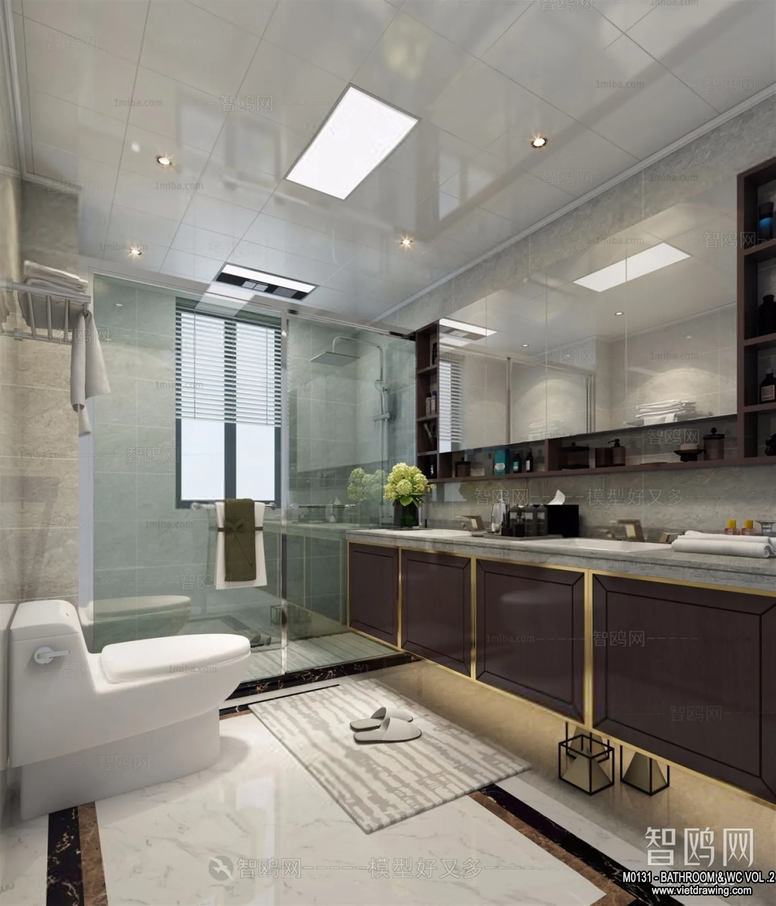 Bathroom - Toilet - WC - RestRoom - 3D Interior Scene - 362