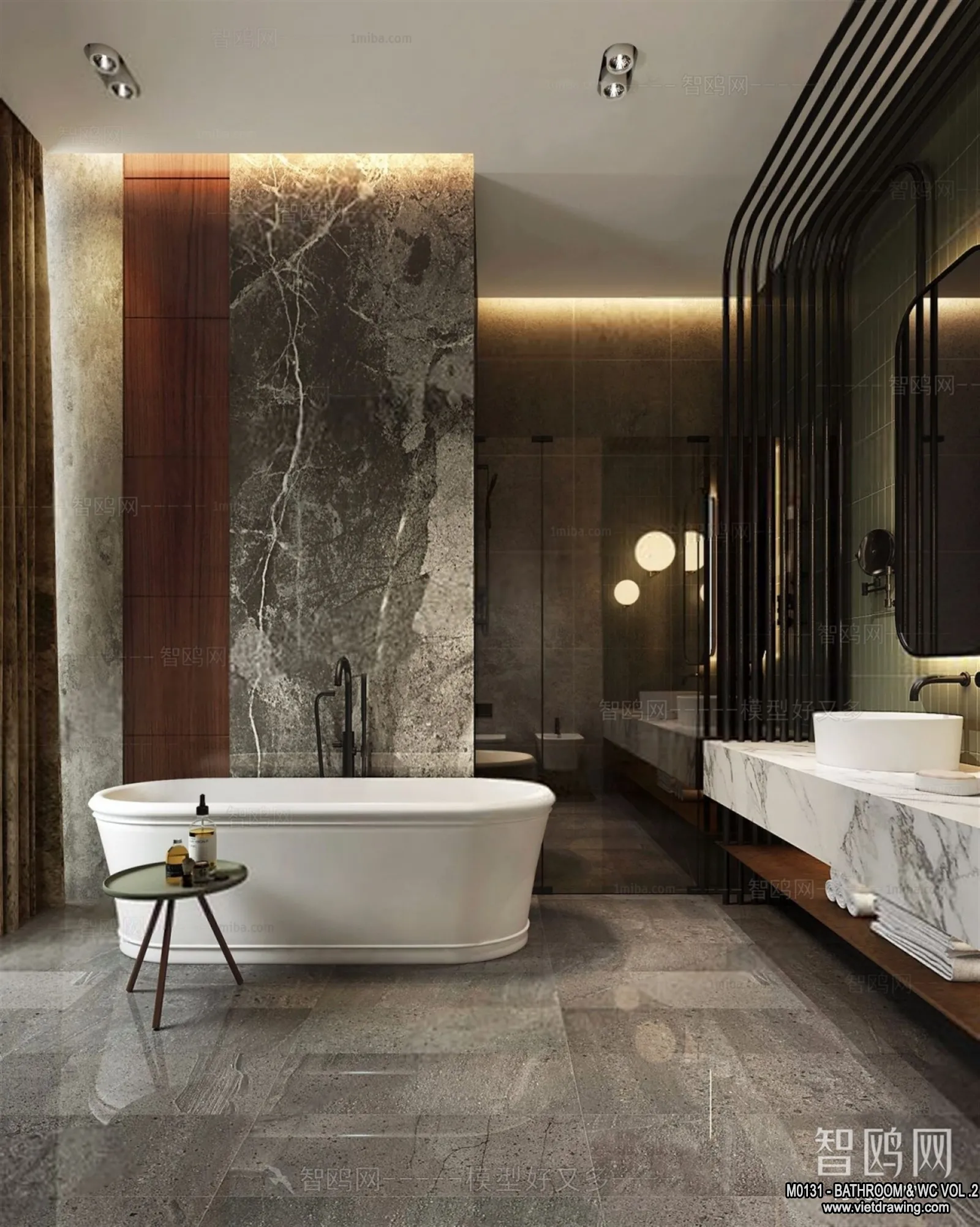 Bathroom - Toilet - WC - RestRoom - 3D Interior Scene - 367