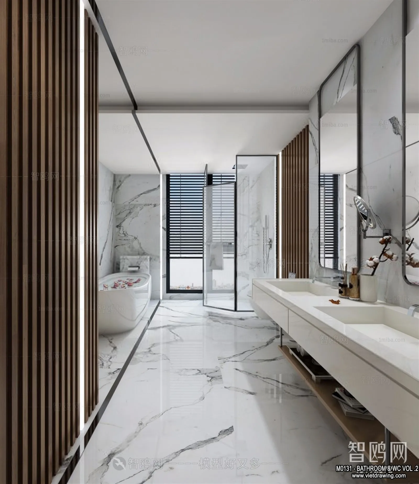 Bathroom - Toilet - WC - RestRoom - 3D Interior Scene - 374