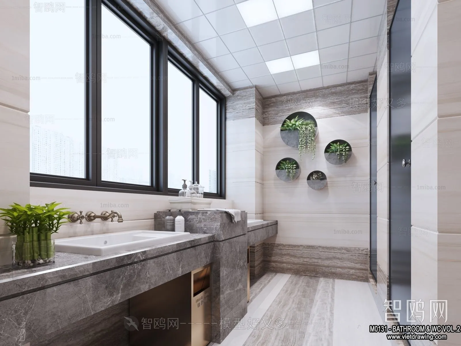 Bathroom - Toilet - WC - RestRoom - 3D Interior Scene - 377