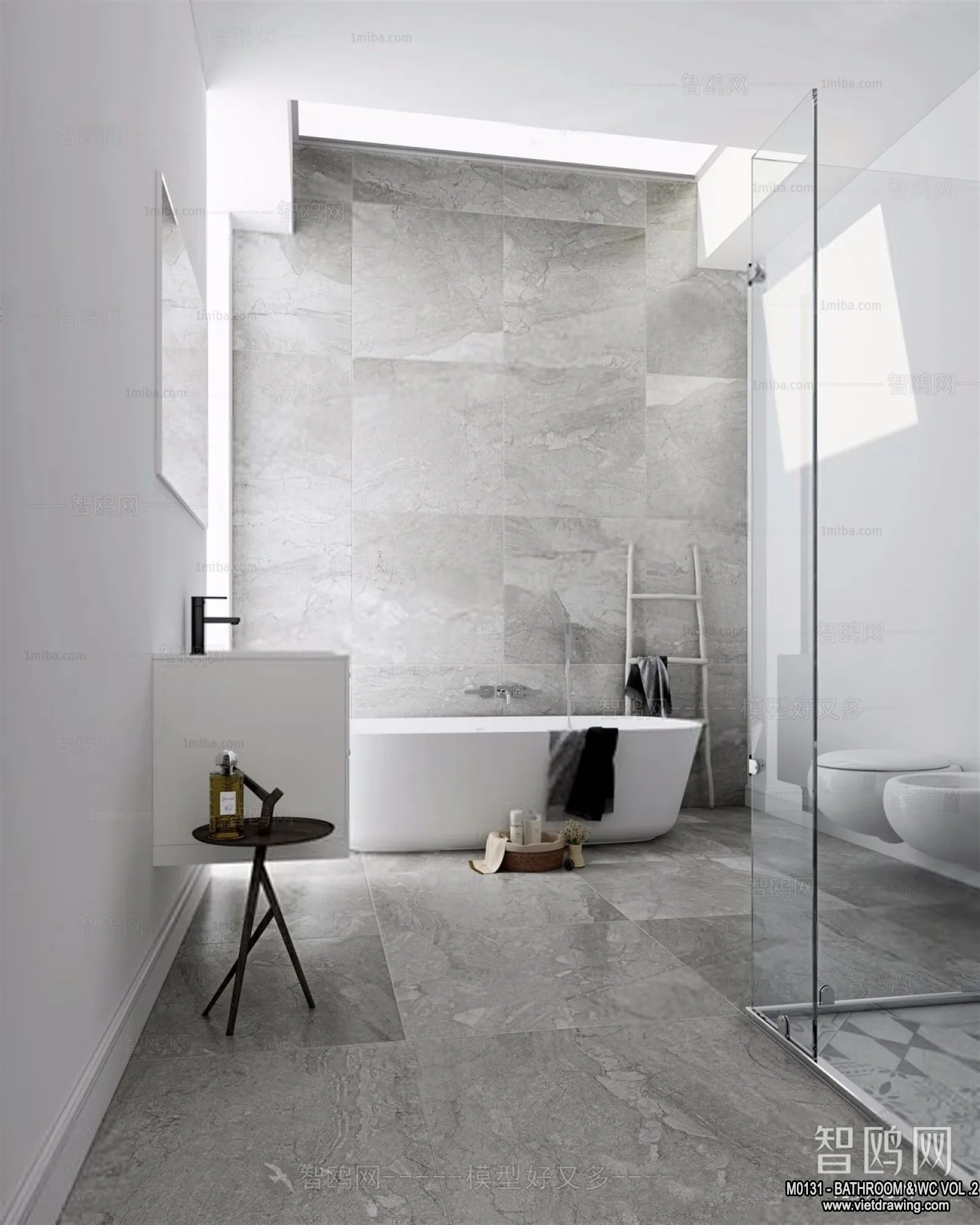 Bathroom - Toilet - WC - RestRoom - 3D Interior Scene - 400