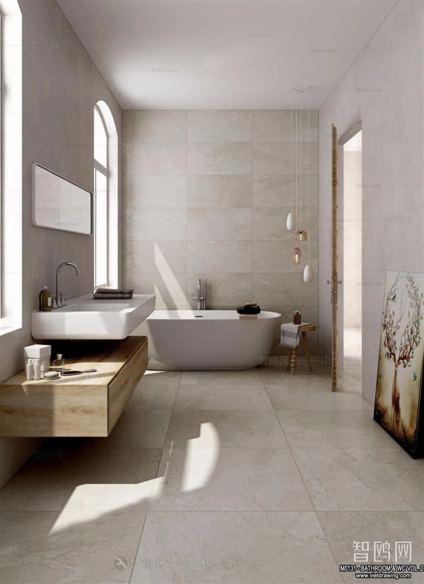 Bathroom - Toilet - WC - RestRoom - 3D Interior Scene - 401