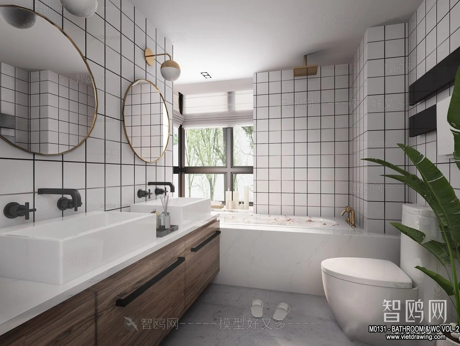 Bathroom - Toilet - WC - RestRoom - 3D Interior Scene - 402
