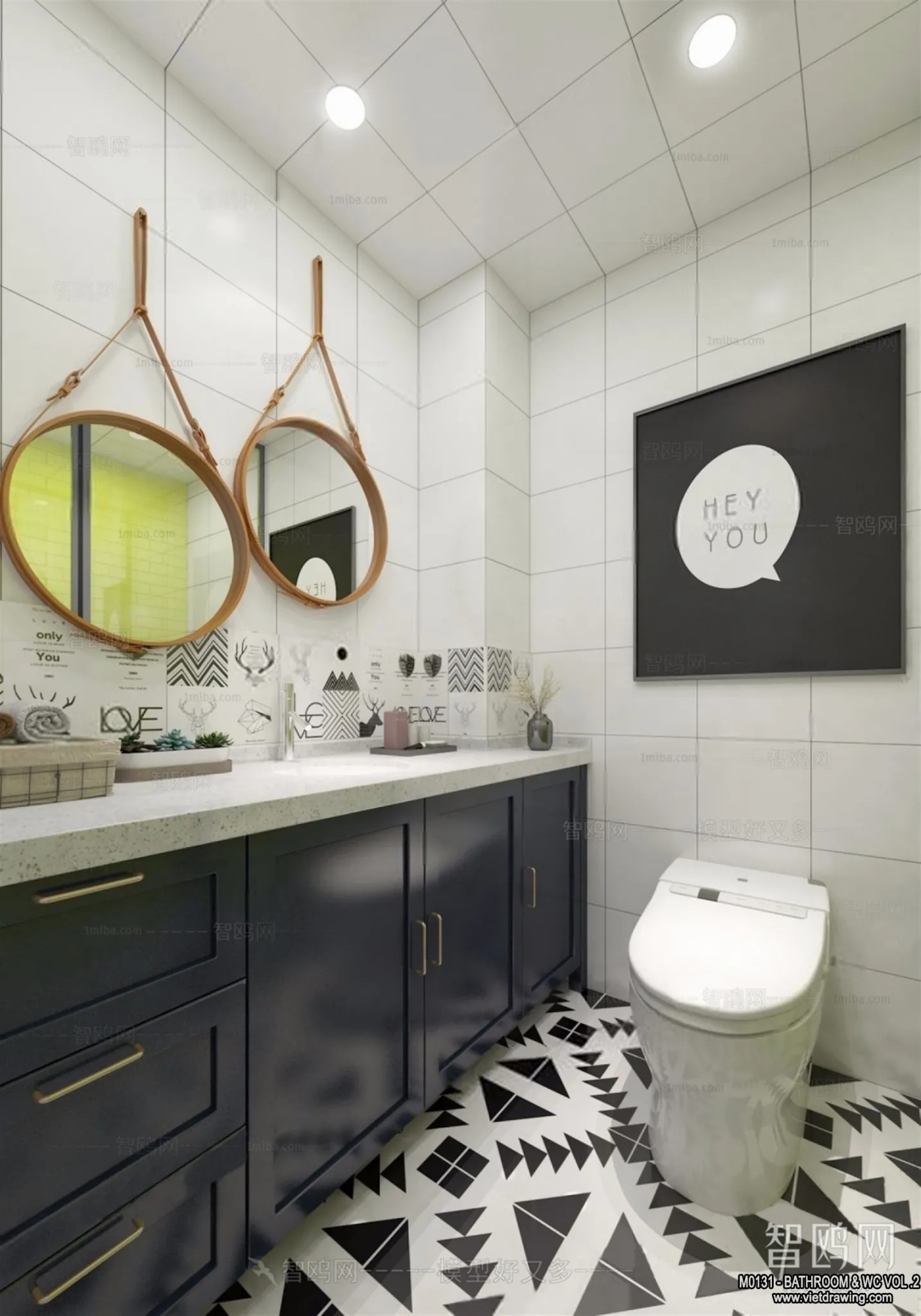Bathroom - Toilet - WC - RestRoom - 3D Interior Scene - 403