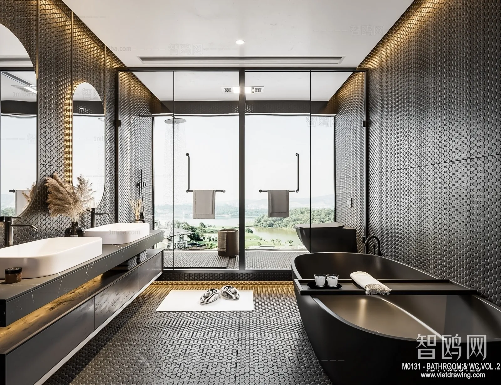 Bathroom - Toilet - WC - RestRoom - 3D Interior Scene - 460