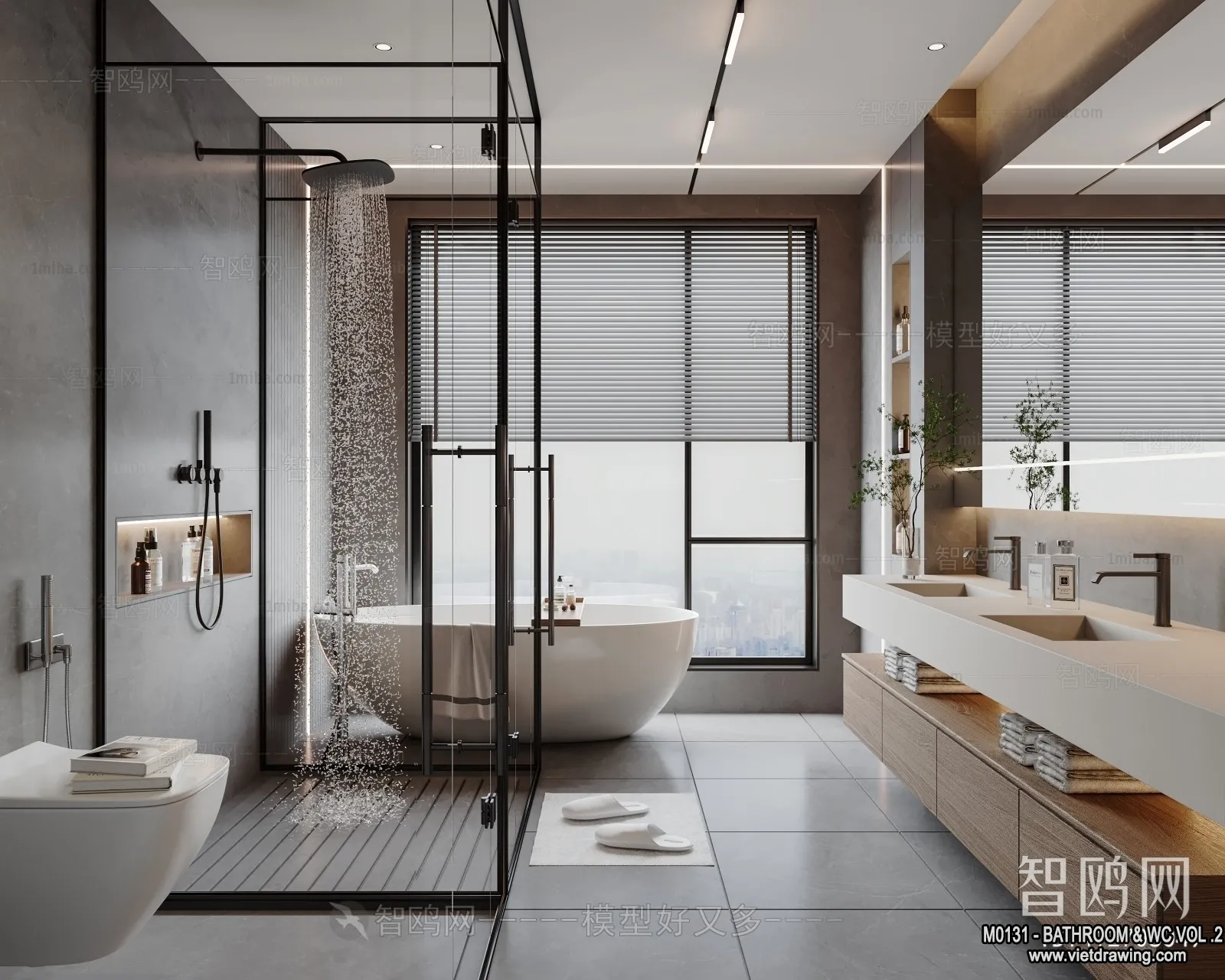 Bathroom - Toilet - WC - RestRoom - 3D Interior Scene - 468