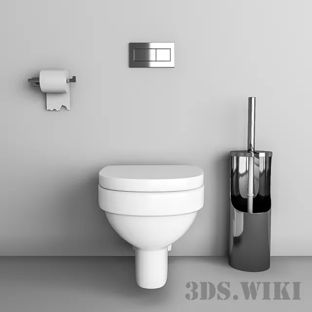 bathroom - Toilet with the right elements 3D Model