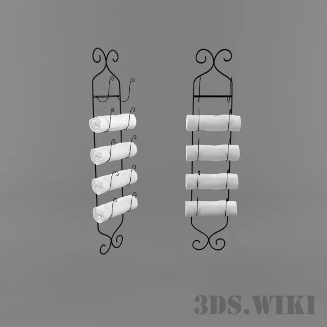bathroom - Towel holder and heated towel rail 3D Model