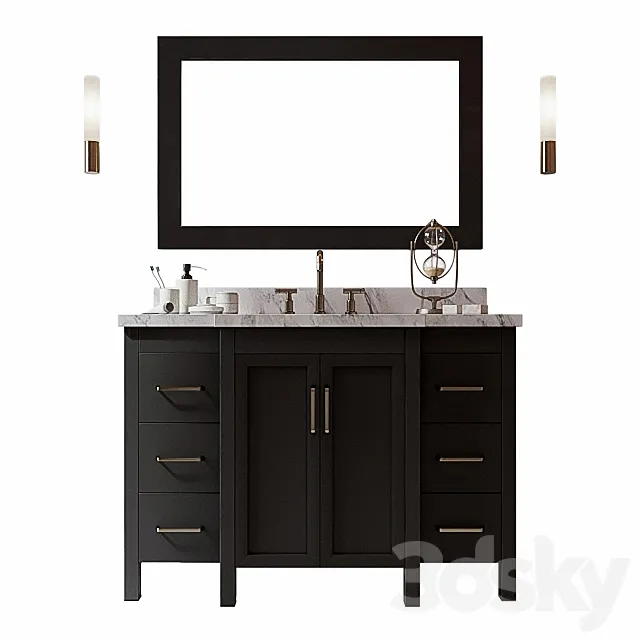 Bathroom Vanity bmc1603-v4802-blk 3D Model