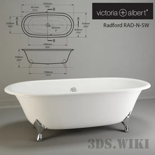 bathroom - Victoria + Albert bath 3D Model
