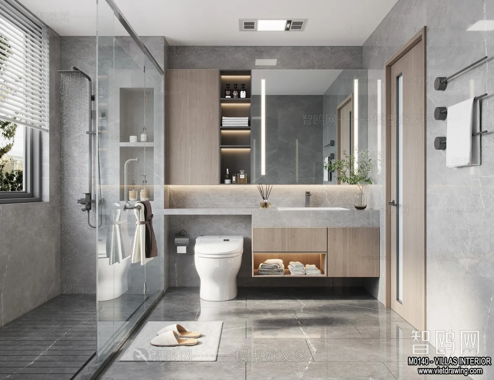 Bathroom - Villas 3D Interior Scene - 3D Models - 004