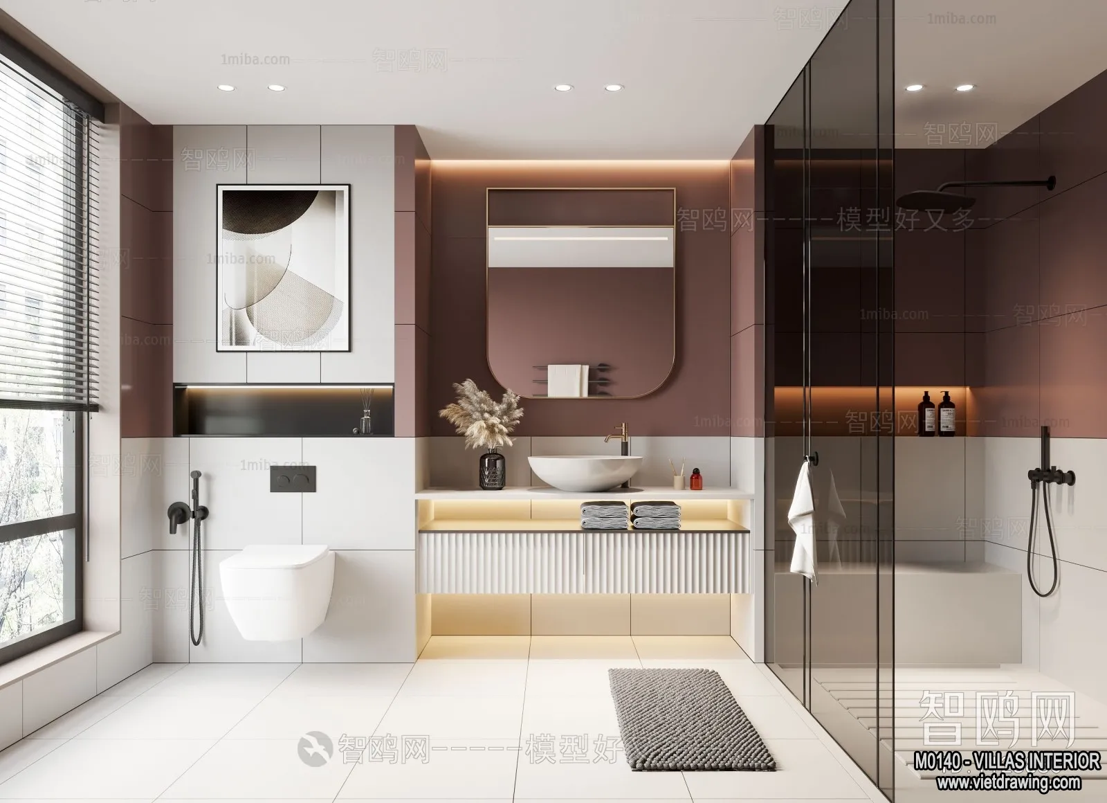 Bathroom - Villas 3D Interior Scene - 3D Models - 006