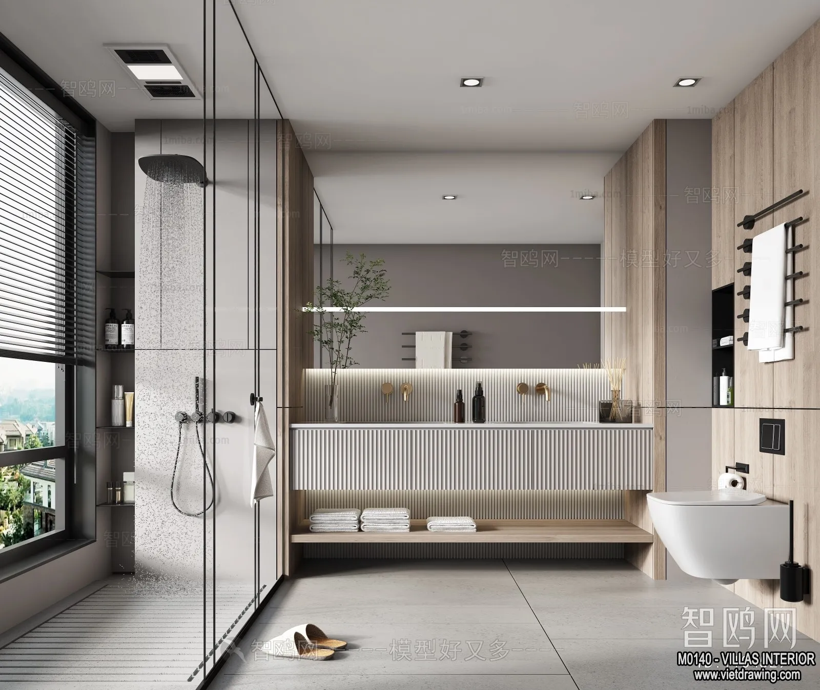 Bathroom - Villas 3D Interior Scene - 3D Models - 010