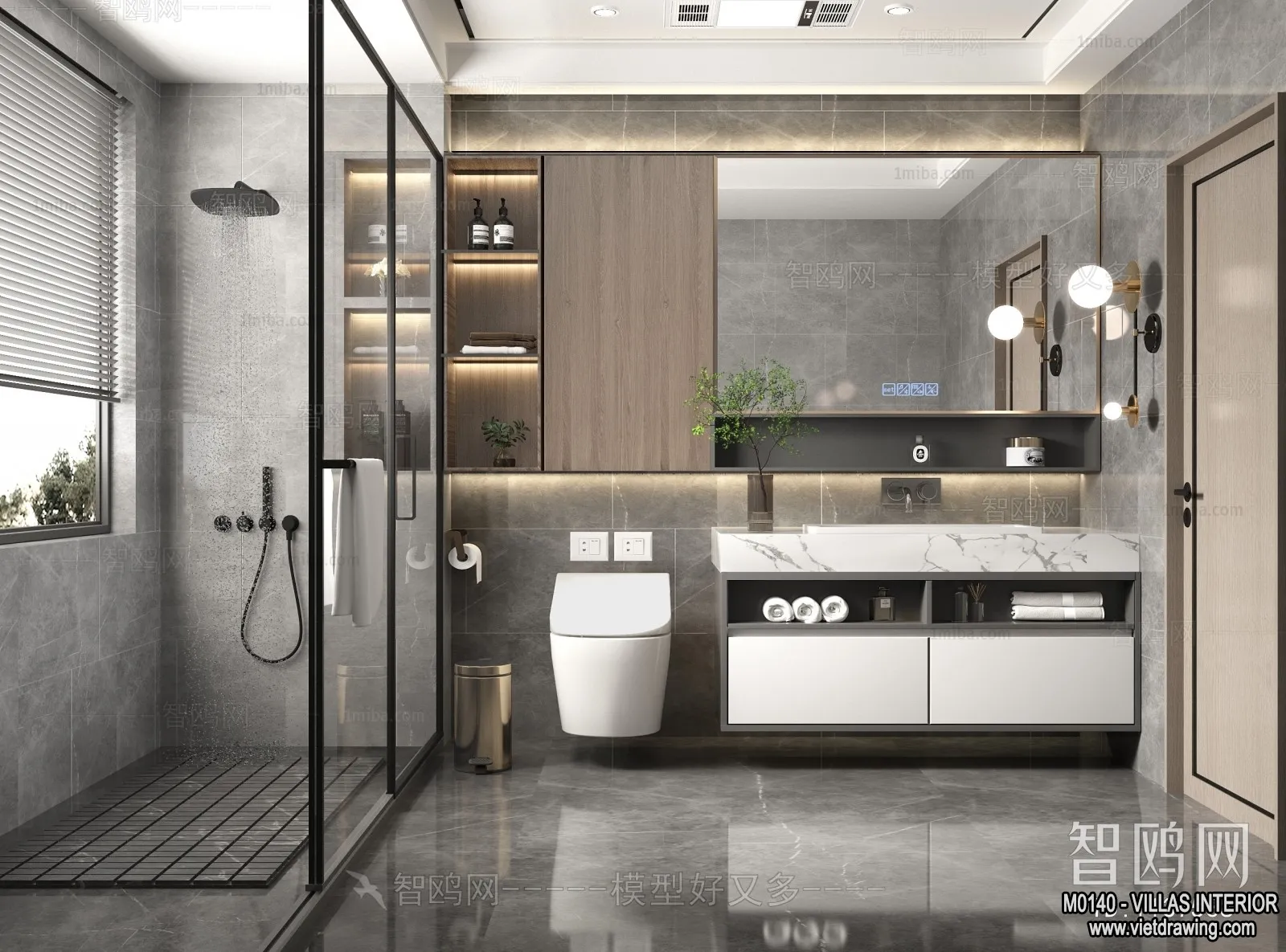 Bathroom - Villas 3D Interior Scene - 3D Models - 011