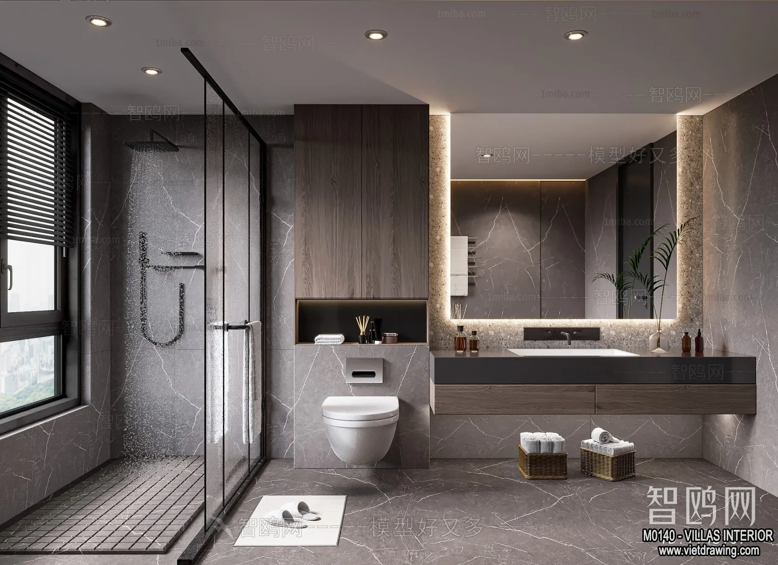 Bathroom - Villas 3D Interior Scene - 3D Models - 020