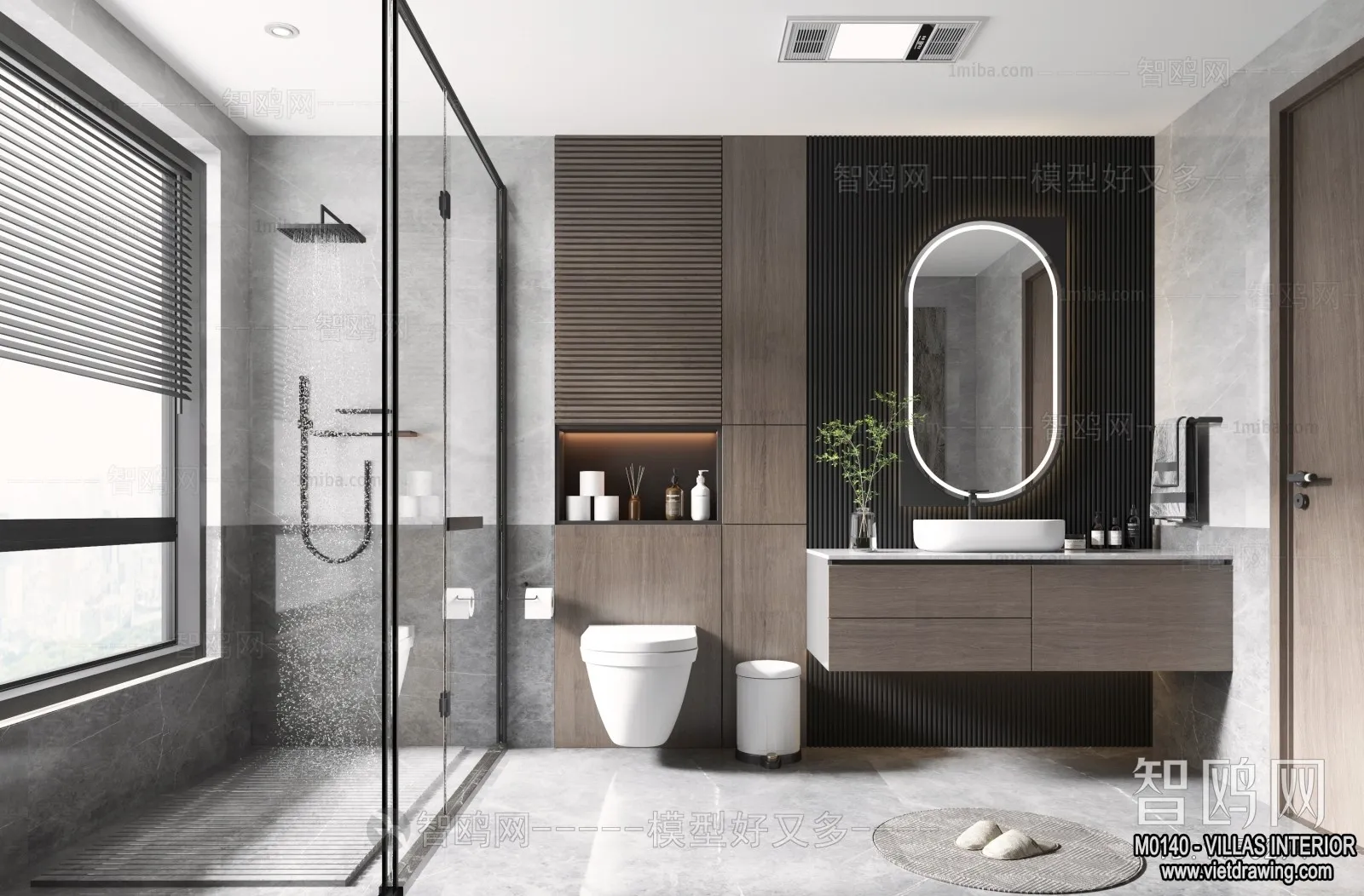 Bathroom - Villas 3D Interior Scene - 3D Models - 022