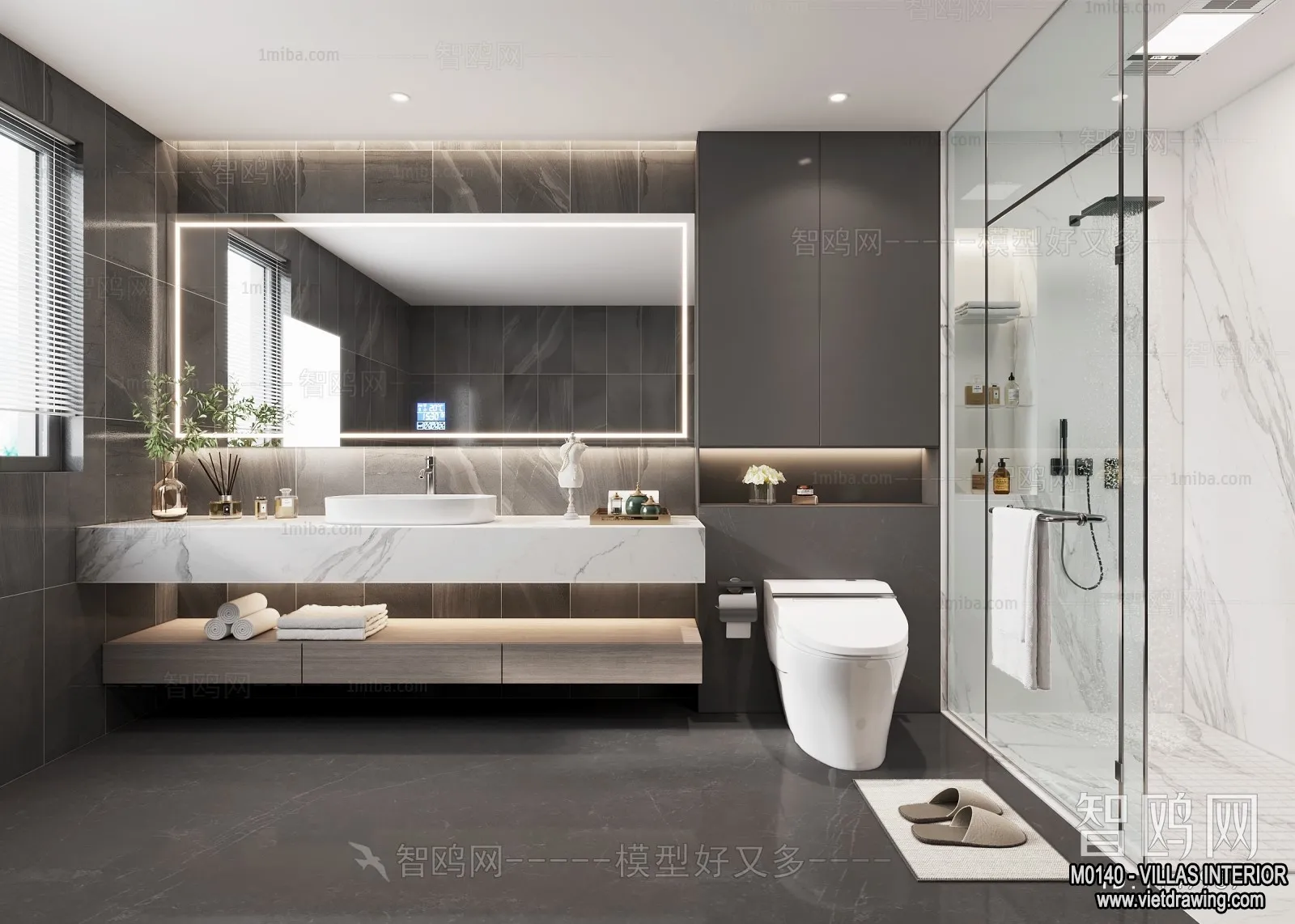Bathroom - Villas 3D Interior Scene - 3D Models - 031