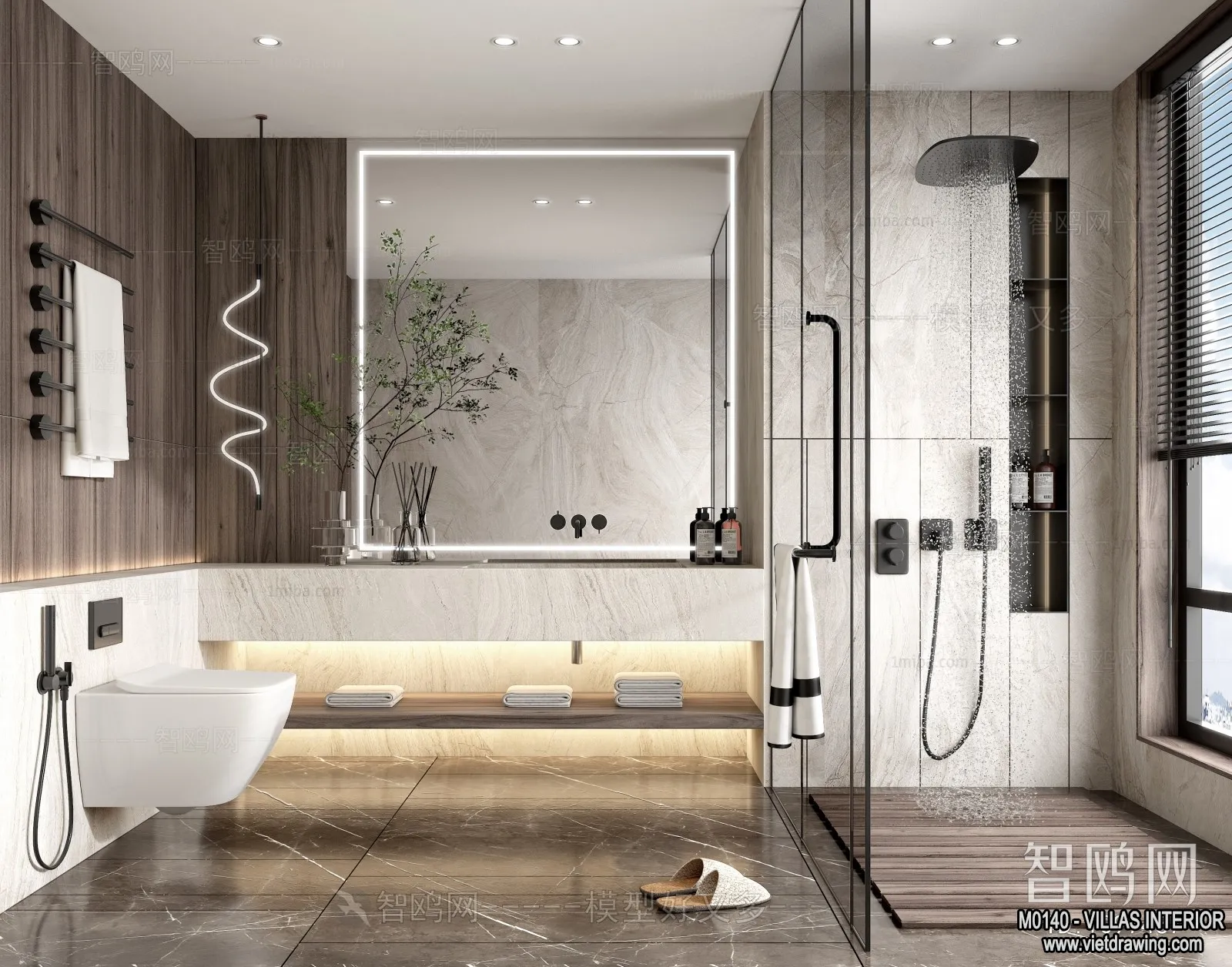Bathroom - Villas 3D Interior Scene - 3D Models - 034