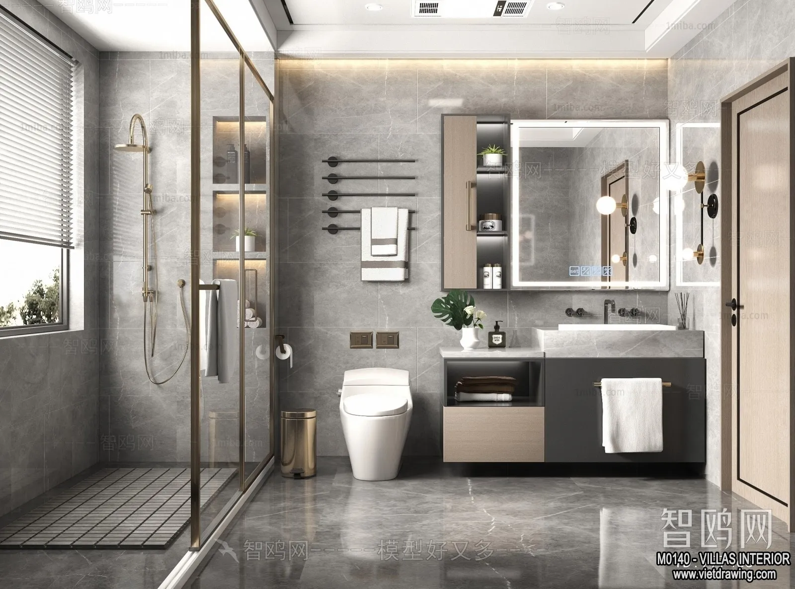 Bathroom - Villas 3D Interior Scene - 3D Models - 036