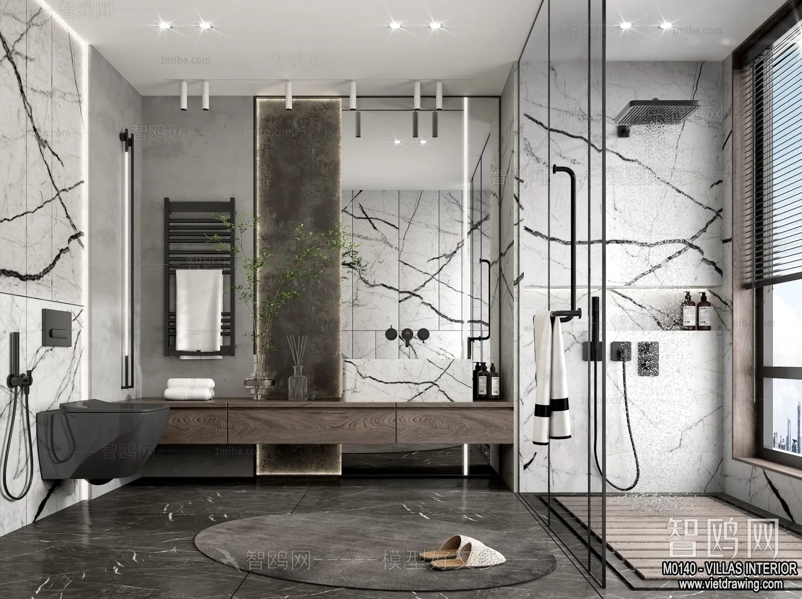 Bathroom - Villas 3D Interior Scene - 3D Models - 039