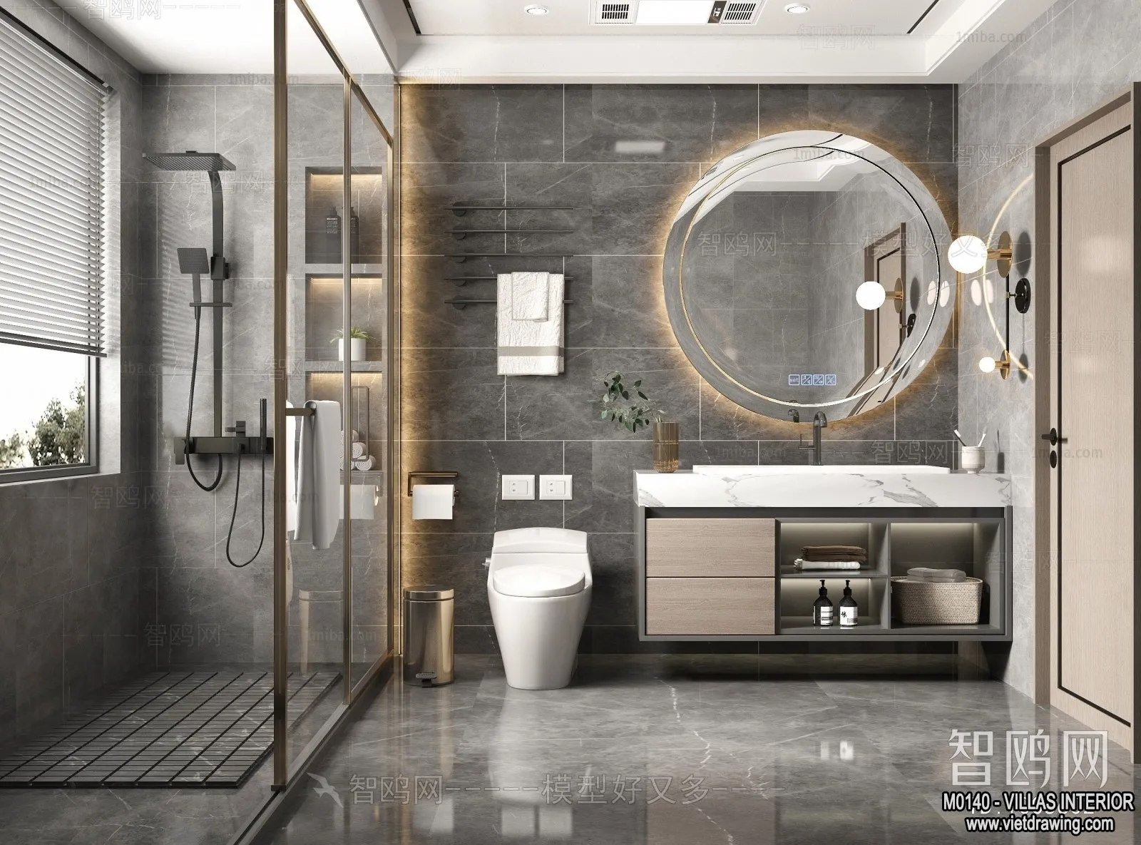 Bathroom - Villas 3D Interior Scene - 3D Models - 042