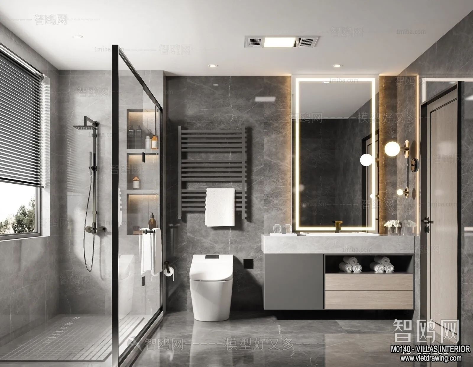 Bathroom - Villas 3D Interior Scene - 3D Models - 049