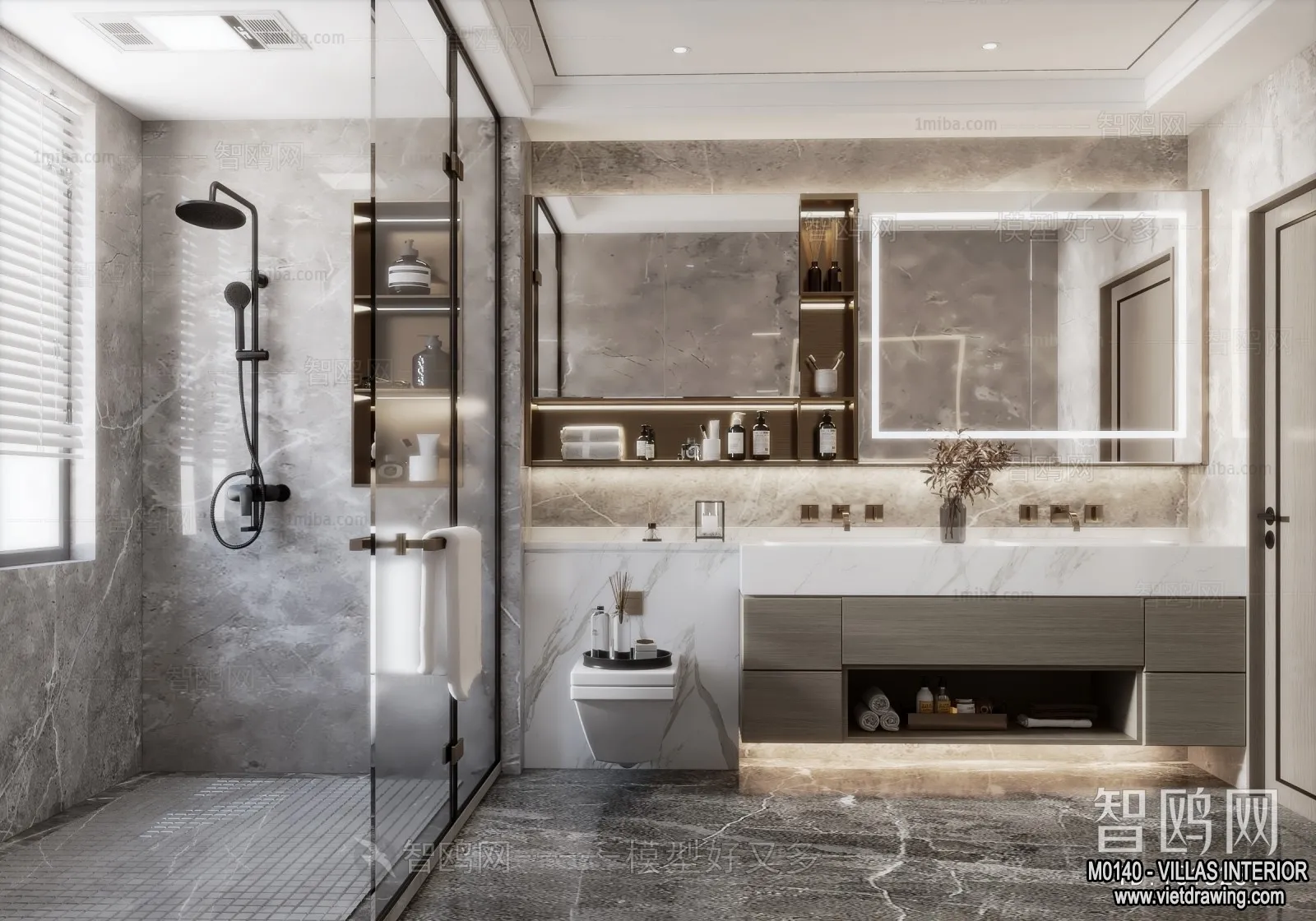 Bathroom - Villas 3D Interior Scene - 3D Models - 051