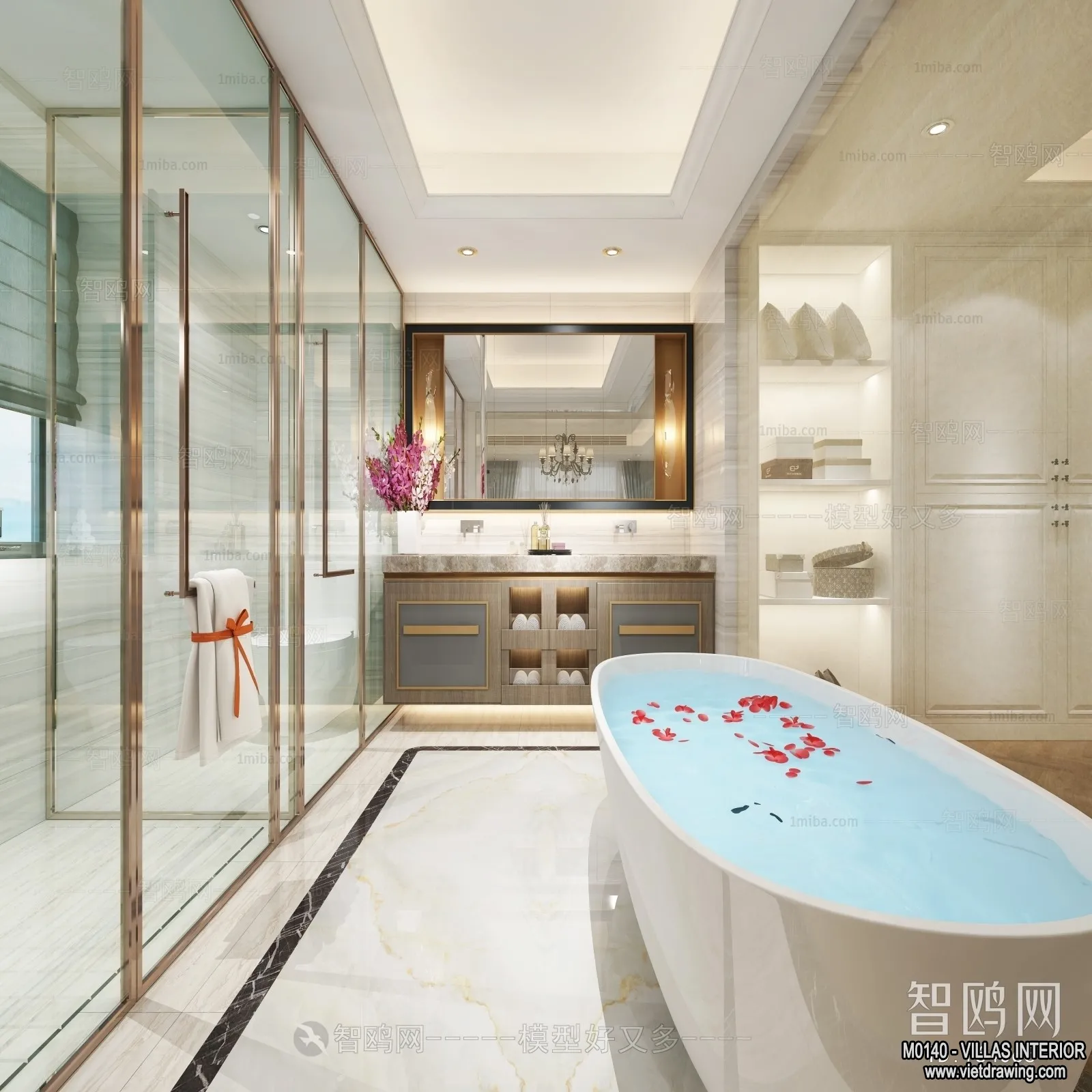 Bathroom - Villas 3D Interior Scene - 3D Models - 052