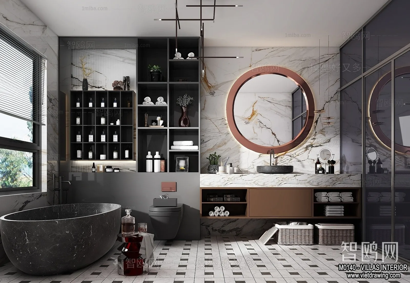 Bathroom - Villas 3D Interior Scene - 3D Models - 059