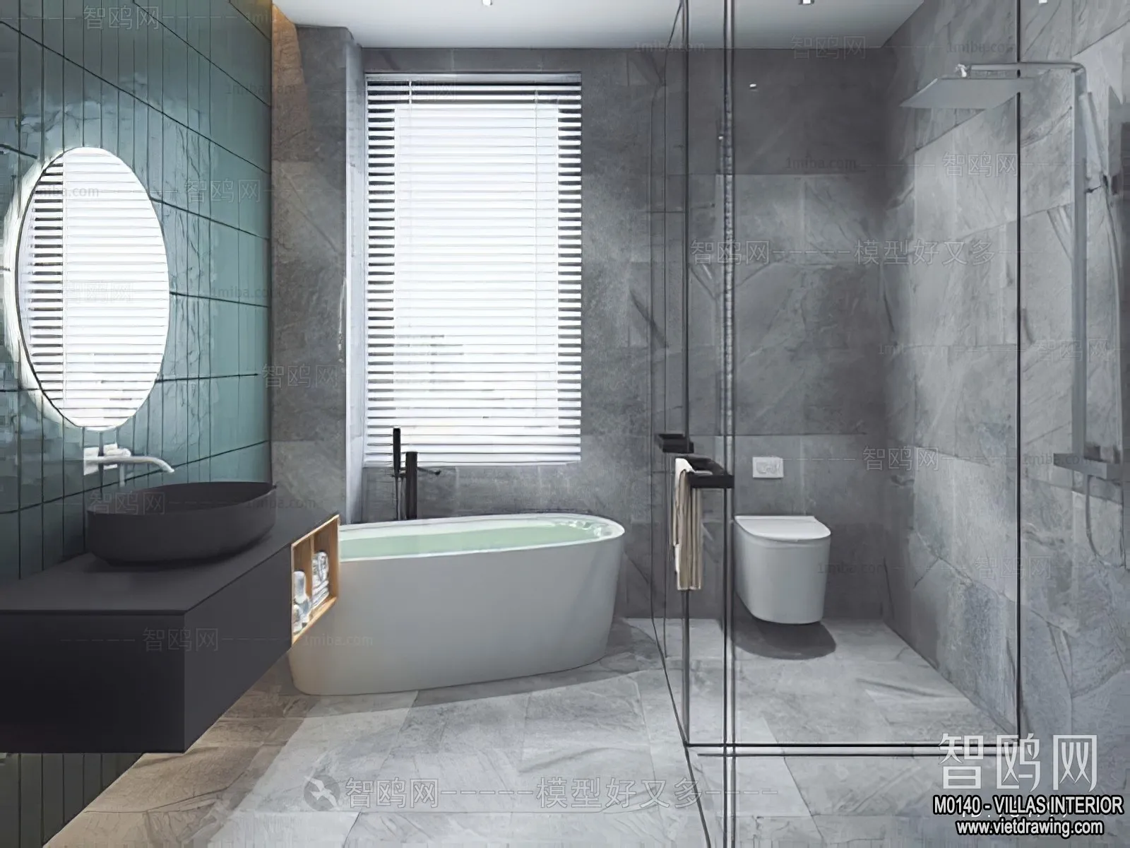 Bathroom - Villas 3D Interior Scene - 3D Models - 062