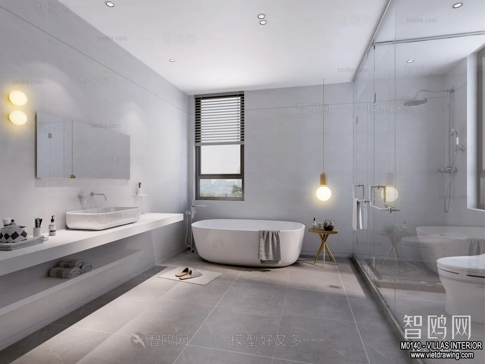Bathroom - Villas 3D Interior Scene - 3D Models - 065