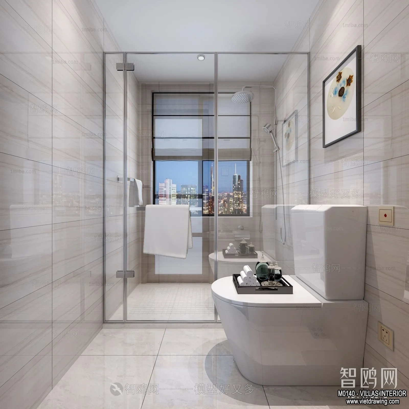 Bathroom - Villas 3D Interior Scene - 3D Models - 066