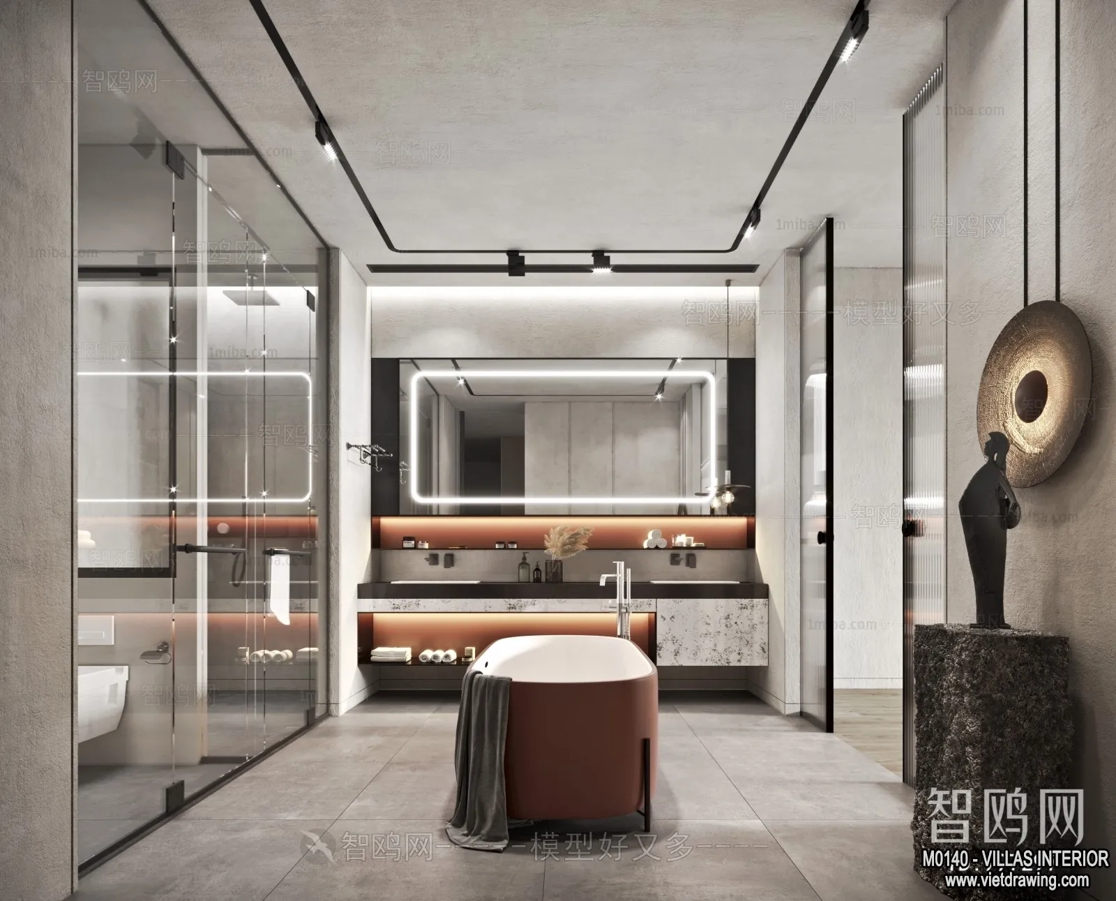 Bathroom - Villas 3D Interior Scene - 3D Models - 067