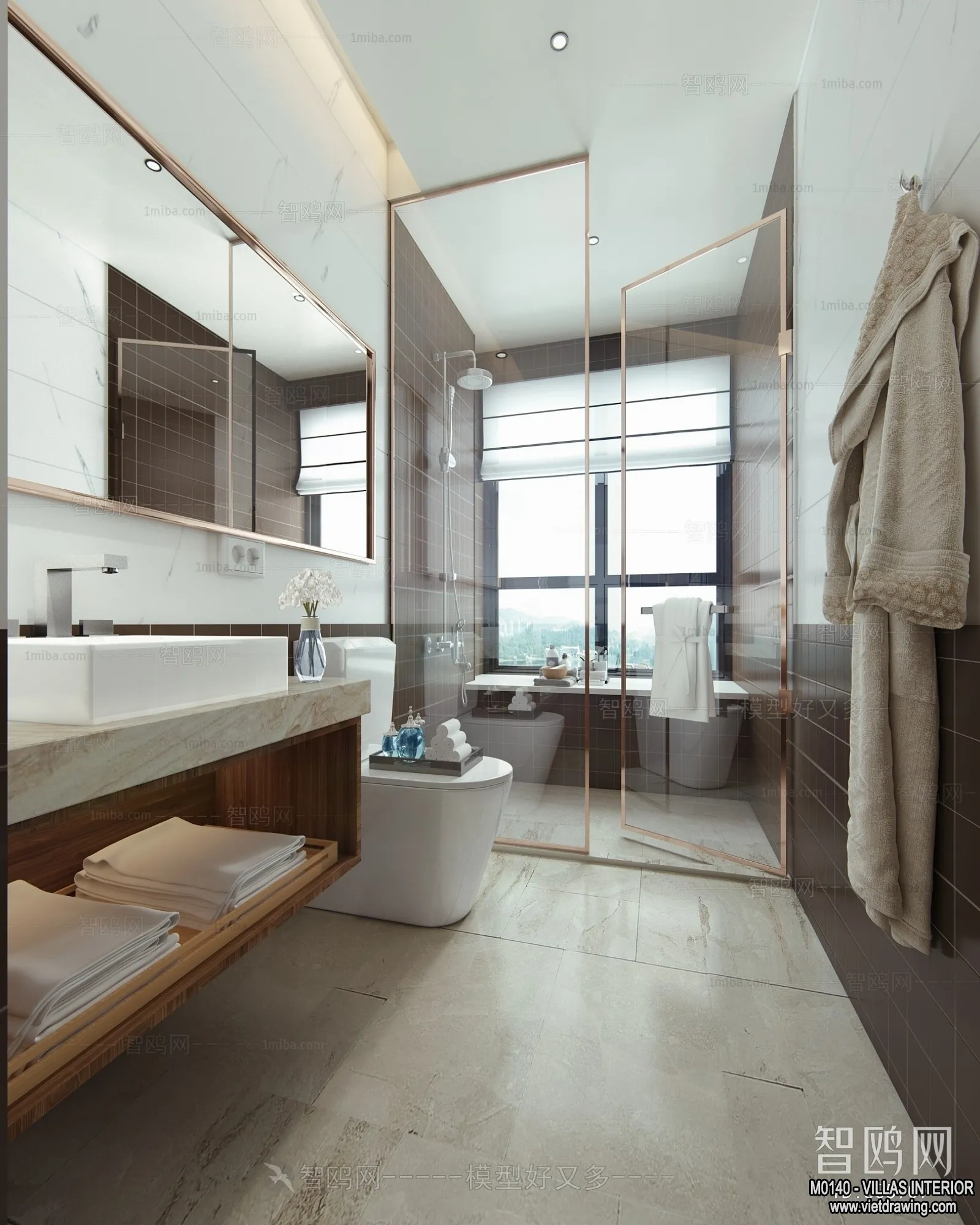 Bathroom - Villas 3D Interior Scene - 3D Models - 071