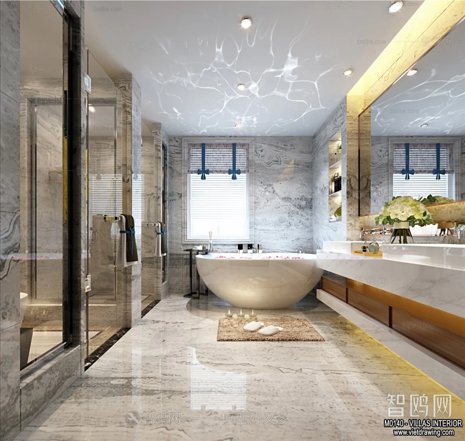 Bathroom - Villas 3D Interior Scene - 3D Models - 072