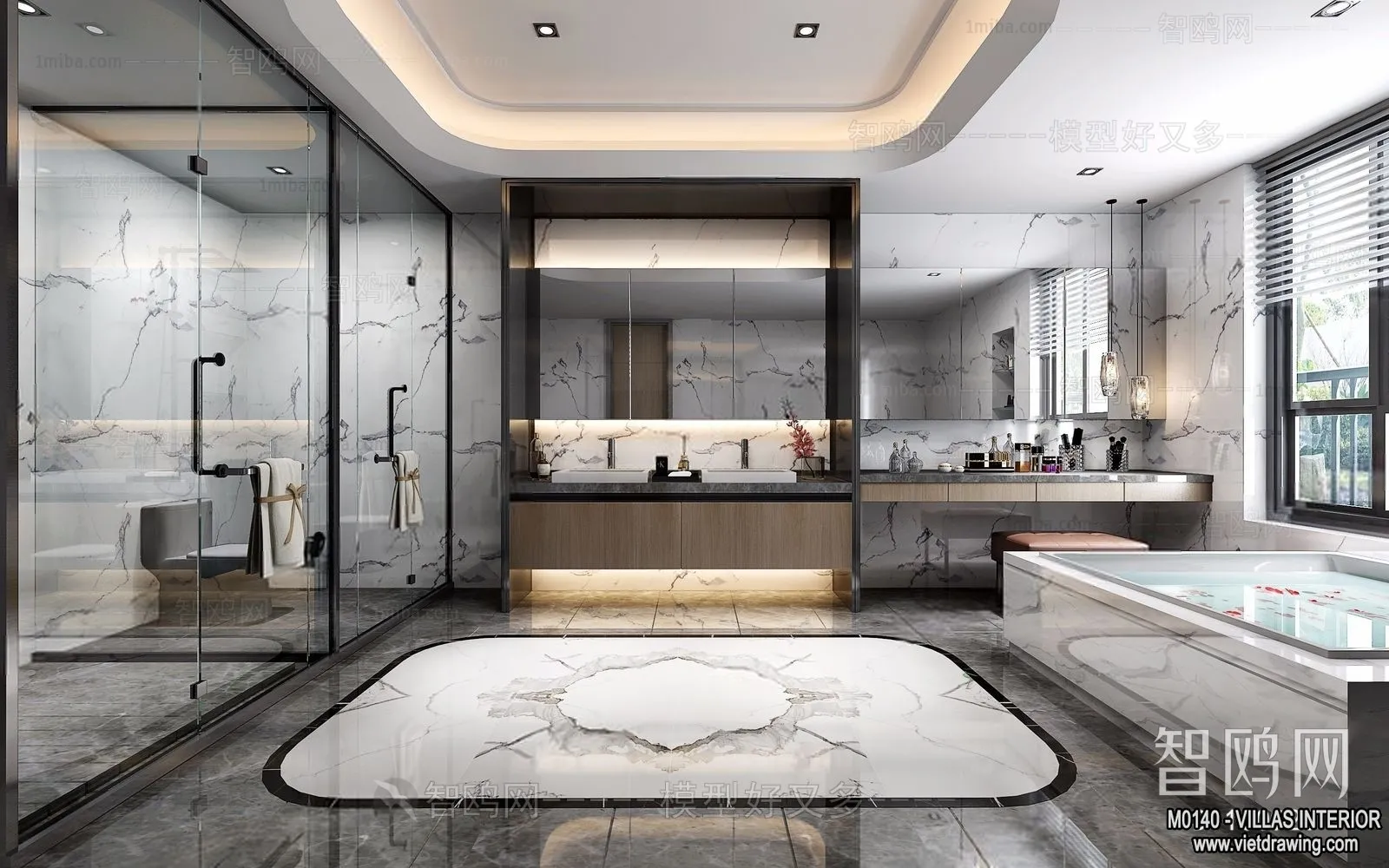 Bathroom - Villas 3D Interior Scene - 3D Models - 073